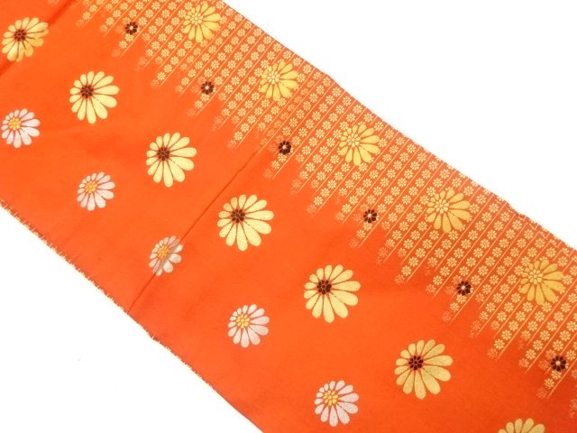 JAPANESE KIMONO / ANTIQUE NAGOYA OBI / WOVEN KIKU
